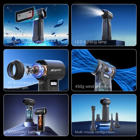 Quạt Phản Lực Super Turbo Fan G1 400W - Pin 10.000mAh, 9 Cấp Gió, 90.000 RPM - Máy Thổi Khí Đa Năng, Tiết Kiệm, Thân Thiện Môi Trường