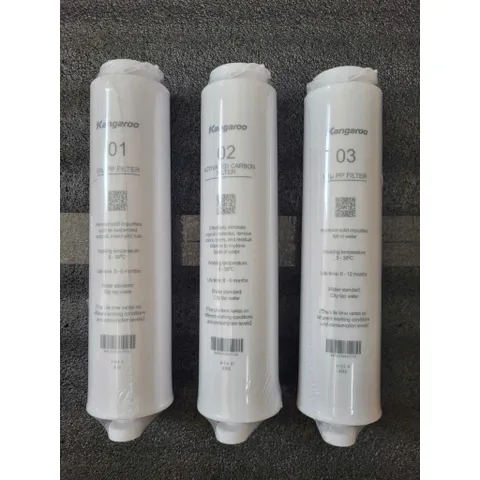 Combo 3 Lõi Lọc Nước Đúc 123 Kangaroo KG400HU - Hàng Chính Hãng, Thay Thế Cho Máy Lọc Nước, An Toàn Cho Sức Khỏe