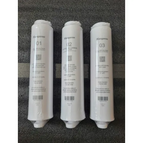 Combo 3 Lõi Lọc Nước Đúc 123 Kangaroo KG400HU - Hàng Chính Hãng, Thay Thế Cho Máy Lọc Nước, An Toàn Cho Sức Khỏe