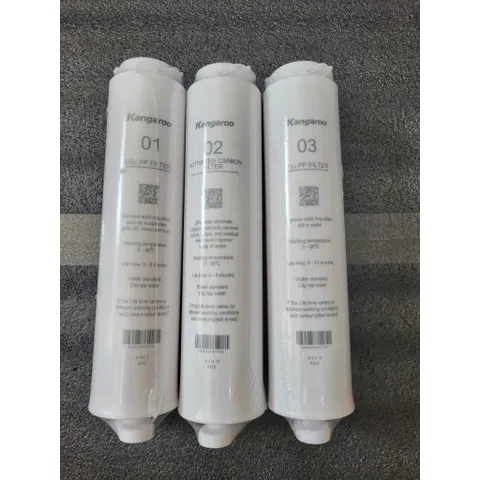 Combo 3 Lõi Lọc Nước Đúc 123 Kangaroo KG400HU - Hàng Chính Hãng, Thay Thế Cho Máy Lọc Nước, An Toàn Cho Sức Khỏe