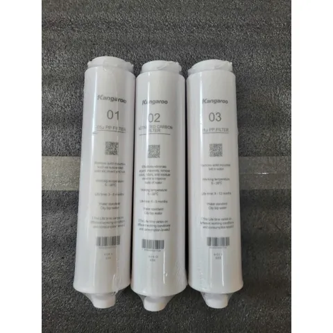 Combo 3 Lõi Lọc Nước Đúc 123 Kangaroo KG400HU - Hàng Chính Hãng, Thay Thế Cho Máy Lọc Nước, An Toàn Cho Sức Khỏe