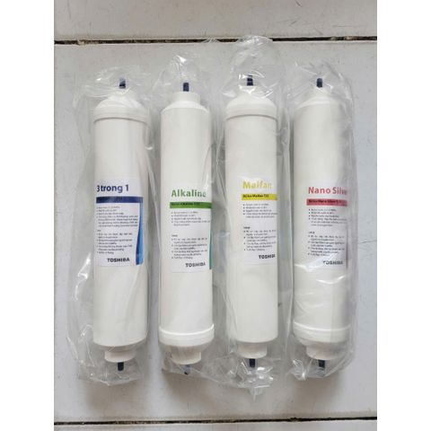 Bộ 4 Lõi Lọc Nước RO Toshiba - Hàng Chính Hãng, Cung Cấp Khoáng Chất, Thay Thế Máy Lọc Nước Nóng Lạnh, Tốt Cho Sức Khỏe