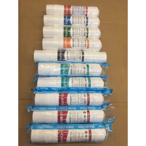 Bộ 10 Lõi Lọc Nước KORIHOME Chính Hãng - Bao Gồm 3 Sediment, 2 Pre Carbon, 1 RO, 1 Post, 1 Mineral, 1 Hydrogen, 1 Nano Silver