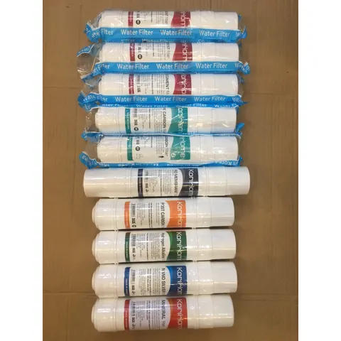 Bộ 10 Lõi Lọc Nước KORIHOME Chính Hãng - Bao Gồm 3 Sediment, 2 Pre Carbon, 1 RO, 1 Post, 1 Mineral, 1 Hydrogen, 1 Nano Silver