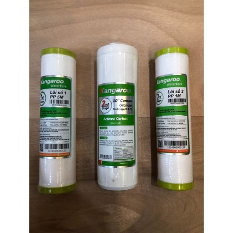 Lõi Lọc Nước 123 KANGAROO Chính Hãng - Lọc Thô Ngăn Chặn Bẩn, Bùn Đất, Rỉ Sét và Clo Dư - Thời Gian Thay Thế 3-12 Tháng