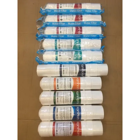 Bộ 10 Lõi Lọc Nước KORIHOME Chính Hãng - Bao Gồm 3 Sediment, 2 Pre Carbon, 1 RO, 1 Post, 1 Mineral, 1 Hydrogen, 1 Nano Silver