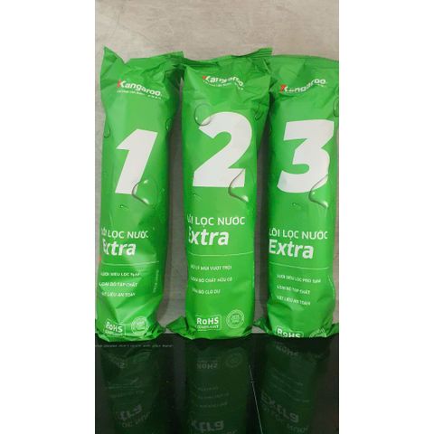 Lõi Lọc Nước 123 KANGAROO Chính Hãng - Lọc Thô Ngăn Chặn Bẩn, Bùn Đất, Rỉ Sét và Clo Dư - Thời Gian Thay Thế 3-12 Tháng