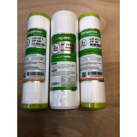 Lõi Lọc Nước 123 KANGAROO Chính Hãng - Lọc Thô Ngăn Chặn Bẩn, Bùn Đất, Rỉ Sét và Clo Dư - Thời Gian Thay Thế 3-12 Tháng