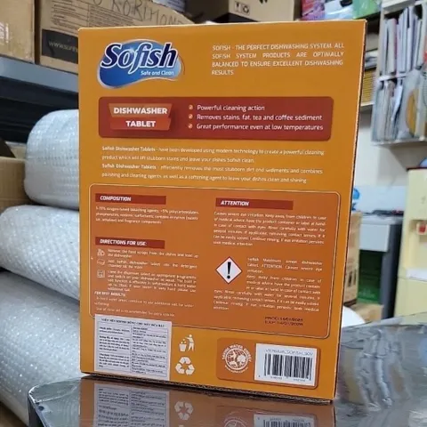 Viên Rửa Bát Sofish Hộp 90 Viên - Sạch Sáng Siêu Tốc Dành Cho Máy Rửa Chén Bosch, Teka, Hafele và Nhiều Thương Hiệu Khác