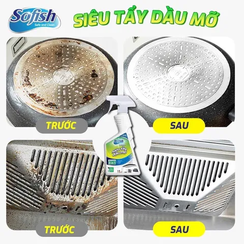 Vua Tẩy Mỡ SOFISH ULTRA 500ML - Nước Tẩy Rửa Đa Năng Cho Nồi, Chảo, Lưới Hút Mùi - Sạch Nhanh Hiệu Quả, Hàng Chính Hãng Việt Nam