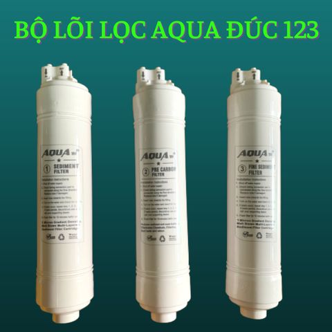 Bộ 3 Lõi Lọc Nước Nhanh 123 AQUA - Lõi Đúc Bảo Vệ Màng RO, Lọc Thô - Thay Thế cho Máy Lọc Nước Sunhouse, Mutosi, Aqua
