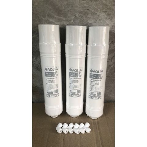 Bộ 3 Lõi Lọc Nước Nhanh 123 AQUA - Lõi Đúc Bảo Vệ Màng RO, Lọc Thô - Thay Thế cho Máy Lọc Nước Sunhouse, Mutosi, Aqua