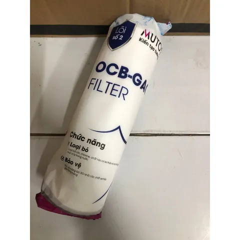 Lõi Lọc Số 2 MUTOSI OCB-GAC - Hàng Chính Hãng Than Hoạt Tính Dạng Hạt, Loại Bỏ Clo và Mùi Hôi Trong Nước