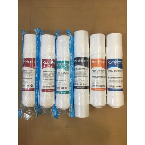 Bộ 6 Lõi Lọc Nước KORIHOME Chính Hãng - Made in Korea (SIDIMENT, PRE CARBON, RO, POST CARBON, NANO SILVER) Thay Thế Cho Máy Lọc Nước