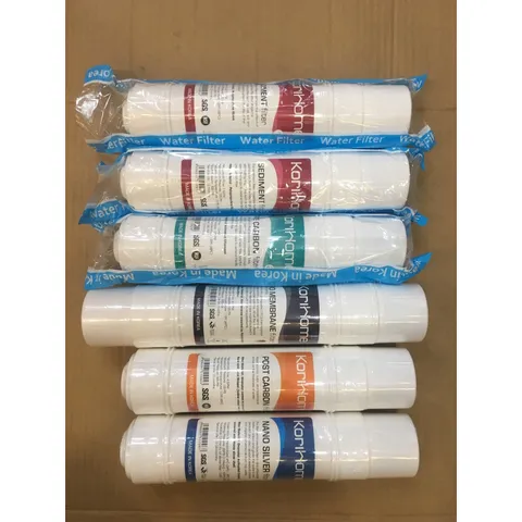 Bộ 6 Lõi Lọc Nước KORIHOME Chính Hãng - Made in Korea (SIDIMENT, PRE CARBON, RO, POST CARBON, NANO SILVER) Thay Thế Cho Máy Lọc Nước