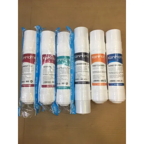 Bộ 6 Lõi Lọc Nước KORIHOME Chính Hãng - Made in Korea (SIDIMENT, PRE CARBON, RO, POST CARBON, NANO SILVER) Thay Thế Cho Máy Lọc Nước