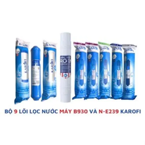 Combo 9 Lõi Lọc Nước Karofi Chính Hãng cho Máy B930 và N-E239 - Bộ Lõi Chất Lượng Cao, Bảo Vệ Sức Khỏe Gia Đình