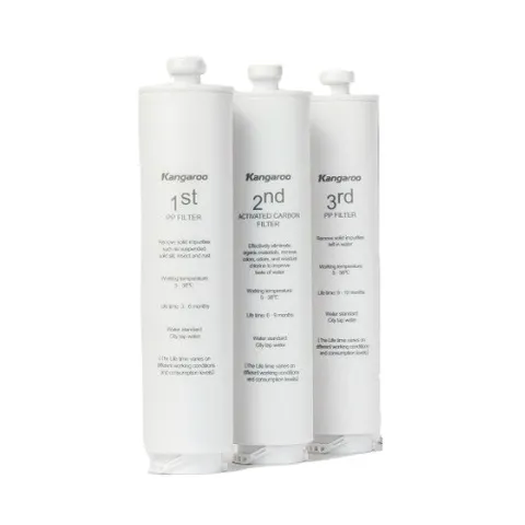 Bộ 3 Lõi Lọc Đúc 123 Kangaroo Hu, Hu+ - Hàng Chính Hãng, Loại Bỏ Bùn Đất, Rỉ Sét, Tạp Chất Nặng trong Nước