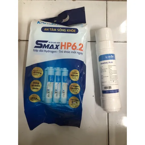 Combo 2 Sản Phẩm Lõi Lọc KAROFI Smax HP 6.2 + Lõi Mineral Plus - Chính Hãng, Thay Thế Cho Máy Lọc Nước Karofi