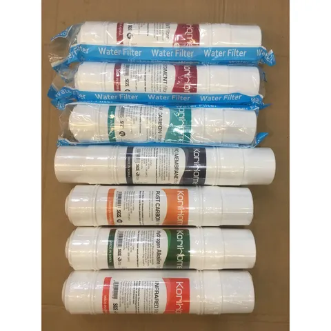 Bộ 7 Lõi Lọc Nước KORIHOME Chính Hãng - Đổi Thay Cho Máy Lọc Nước, Bao Gồm Sediment, Pre Carbon, RO, Post Carbon, Hydrogen, Infrared