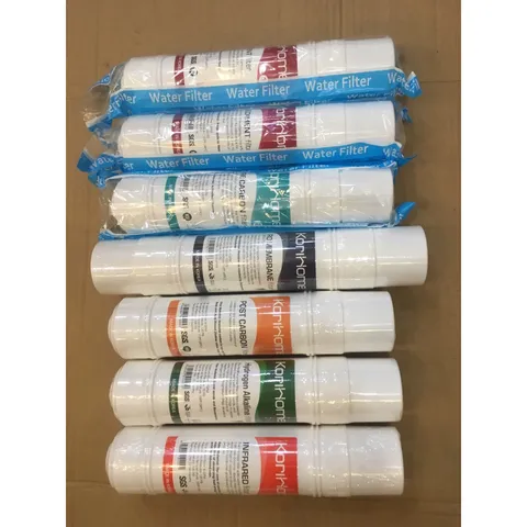 Bộ 7 Lõi Lọc Nước KORIHOME Chính Hãng - Đổi Thay Cho Máy Lọc Nước, Bao Gồm Sediment, Pre Carbon, RO, Post Carbon, Hydrogen, Infrared