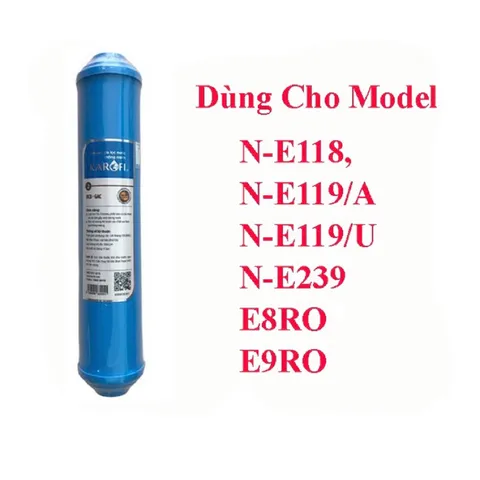 Lõi Lọc Nước KAROFI số 2 (OCB - GAC) Chính Hãng - Dùng Cho Máy Lọc Nước N-E118, N-E119, E8RO, E9RO - Hiệu Quả Hấp Thụ Chất Bẩn