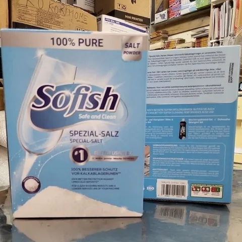 Muối Rửa Bát Sofish Hộp 1KG Chính Hãng - Giải Pháp Tối Ưu Cho Máy Rửa Chén Bosch, Teka, Malloca và Nhiều Thương Hiệu Khác