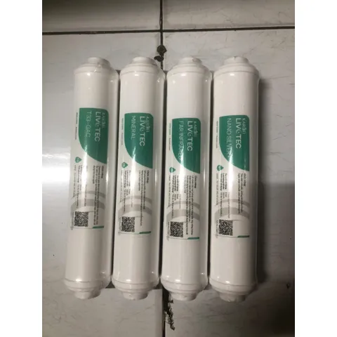 Bộ 4 Lõi Lọc Nước Livotec Karofi - T33-GAC, MINERAL, FAR INFRARED, NANO SILVER - Bổ Sung Khoáng Chất Thiết Yếu Cho Nước Uống Ngon Hơn