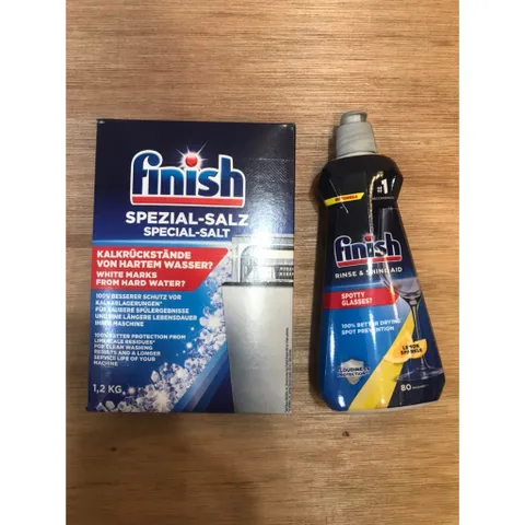 Bộ Sản Phẩm Finish - Muối Rửa 1.2KG & Nước Làm Bóng 400ML Chính Hãng, Bảo Vệ Máy Rửa Bát, Rạng Rỡ Đồ Dùng Nhà Bếp