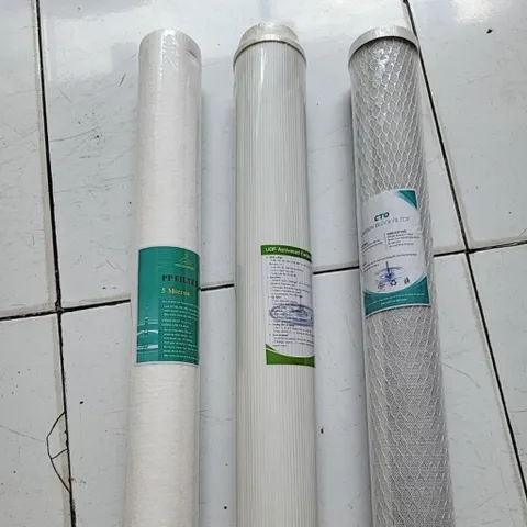 Bộ lõi lọc nước 1, 2, 3 - Kích thước 20 inch, Lõi PP, Than Hạt, CTO Than Nén - Bảo vệ sức khỏe gia đình bạn