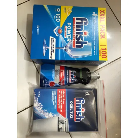 Viên Rửa Bát FINISH 100 Viên Hương Chanh, Muối Rửa 1.2Kg và Nước Làm Bóng 400ML - Bảo Vệ Thiết Bị Nhà Bếp Chính Hãng
