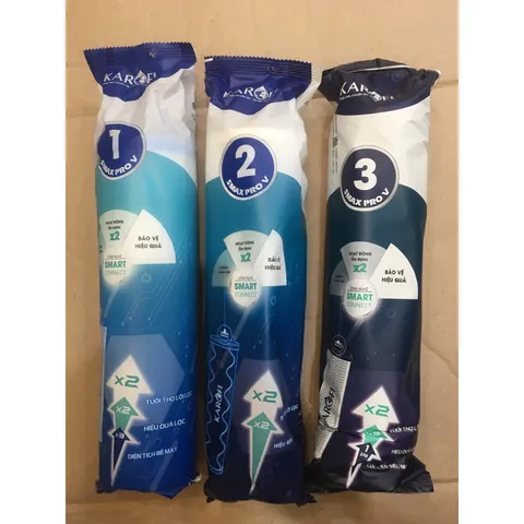 Combo 3 Lõi Lọc Chính Hãng KAROFI SMAX PRO V cho Máy KAD-L56, D36S, D66S, D528, U96 - Công Nghệ Smart Connect, Hiệu Quả Lọc Ưu Việt