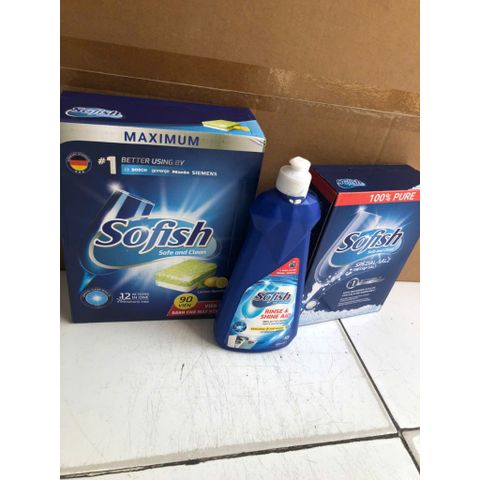 Viên Rửa Bát SOFISH Hộp 90 Viên - Chuyên Dụng Cho Máy Rửa Bát - Hiệu Quả Tẩy Rửa Vượt Trội, Không Cần Ngâm Trước