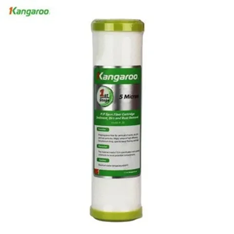 Lõi Lọc KANGAROO Số 1 - PP 5M  Chất Lượng Cao, Thay Thế Lõi Lọc Thô - Loại Bỏ Bùn, Rỉ Sét, Tạp Chất Nặng, Hàng Chính Hãng