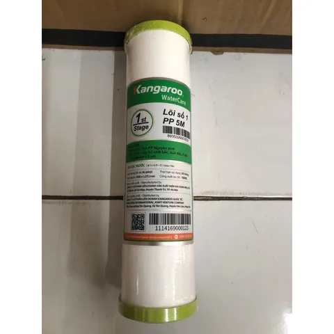 Lõi Lọc KANGAROO Số 1 - PP 5M  Chất Lượng Cao, Thay Thế Lõi Lọc Thô - Loại Bỏ Bùn, Rỉ Sét, Tạp Chất Nặng, Hàng Chính Hãng