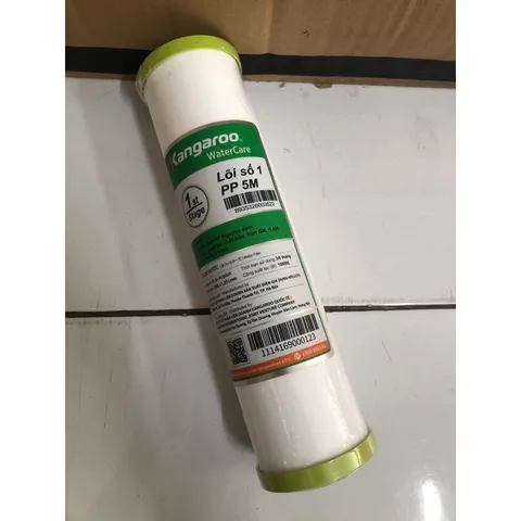 Lõi Lọc KANGAROO Số 1 - PP 5M  Chất Lượng Cao, Thay Thế Lõi Lọc Thô - Loại Bỏ Bùn, Rỉ Sét, Tạp Chất Nặng, Hàng Chính Hãng