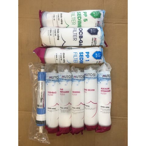 Trọn Bộ 9 Lõi Lọc Nước MUTOSI Chính Hãng cho Máy Lọc RO - Đảm Bảo Nguồn Nước Sạch và An Toàn