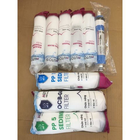 Trọn Bộ 9 Lõi Lọc Nước MUTOSI Chính Hãng cho Máy Lọc RO - Đảm Bảo Nguồn Nước Sạch và An Toàn