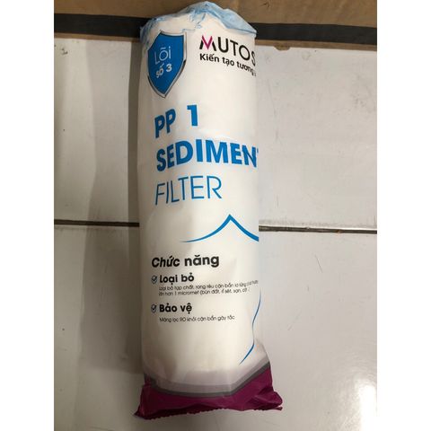 Lõi Lọc Nước Số 3 MUTOSI - PP 1 MICRON Chính Hãng - Lõi Lọc Thô Loại Bỏ Tạp Chất, Cặn Bẩn, Thời Gian Sử Dụng 12 Tháng