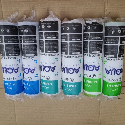 Combo 2 Bộ Lõi Lọc Nước AQUA 123 - 2 Lõi PP 5 Micron, 2 Lõi GAC, 2 Lõi PP 1 Micron Dùng Cho Máy Lọc Nước RO