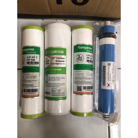 Bộ 4 Lõi Lọc Nước KANGAROO 1234 Chính Hãng - Thay Thế Máy Lọc RO, Loại Bỏ Tạp Chất, An Toàn Cho Nguyên Liệu Uống