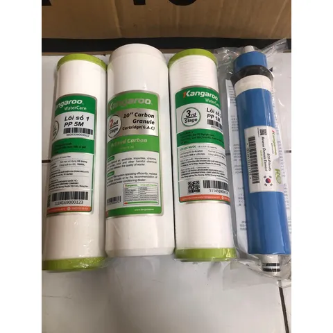 Bộ 4 Lõi Lọc Nước KANGAROO 1234 Chính Hãng - Thay Thế Máy Lọc RO, Loại Bỏ Tạp Chất, An Toàn Cho Nguyên Liệu Uống