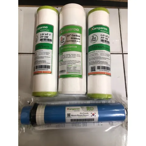 Bộ 4 Lõi Lọc Nước KANGAROO 1234 Chính Hãng - Thay Thế Máy Lọc RO, Loại Bỏ Tạp Chất, An Toàn Cho Nguyên Liệu Uống