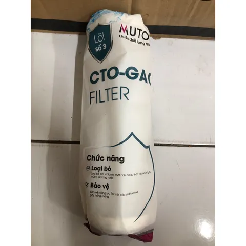 Lõi Lọc Nước MUTOSI CTO-GAC - Lõi Than Nén Chính Hãng - Loại Bỏ Clo và Chất Độc, Bảo Vệ Màng RO