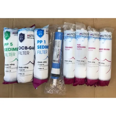Combo 8 Lõi Lọc Nước MUTOSI 12345678 - Lọc Sạch Vi Khuẩn và Cung Cấp Khoáng Chất - Hàng Chính Hãng Chất Lượng Cao