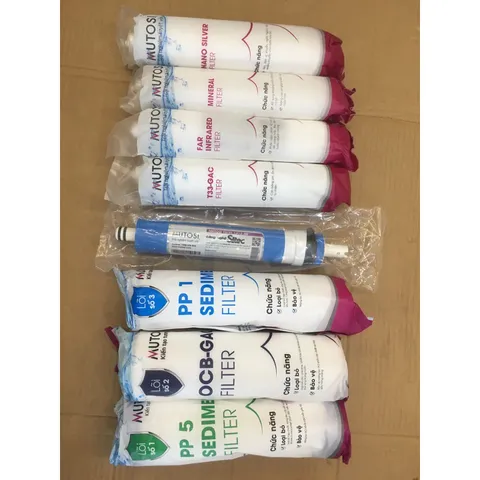 Combo 8 Lõi Lọc Nước MUTOSI 12345678 - Lọc Sạch Vi Khuẩn và Cung Cấp Khoáng Chất - Hàng Chính Hãng Chất Lượng Cao