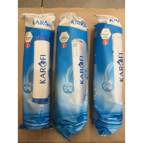Bộ 3 Lõi Lọc Nước Karofi Số 1, 2, 3 Chính Hãng - Lọc Sạch Cặn Bẩn, Rỉ Sét, Khử Mùi Clo, Đảm Bảo Nguồn Nước Trong Sạch