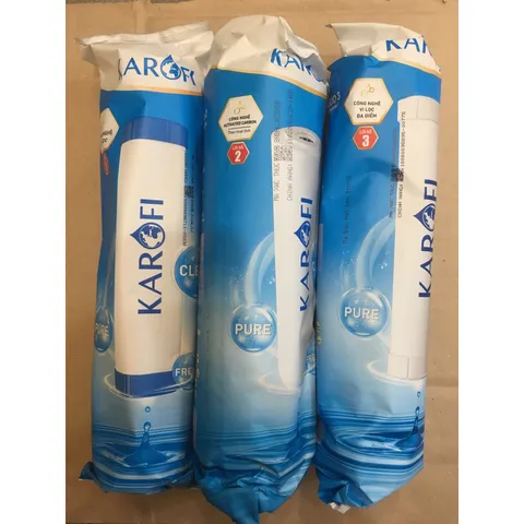 Bộ 3 Lõi Lọc Nước Karofi Số 1, 2, 3 Chính Hãng - Lọc Sạch Cặn Bẩn, Rỉ Sét, Khử Mùi Clo, Đảm Bảo Nguồn Nước Trong Sạch