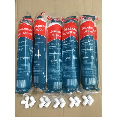 Lõi Lọc Nước SUNHOUSE 56789 - Bộ 5 Lõi Bổ Sung Khoáng Chất Tự Nhiên, Hàng Chính Hãng, Đánh Bay Mùi Hôi Và Cân Bằng pH