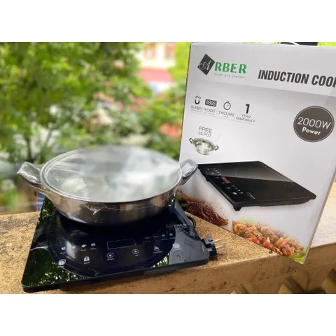 Bếp Điện Từ Đơn Arber AB301A - Mặt Kính Ceramic, Công Suất 2000W, Tặng Kèm Chảo Lẩu, Bảo Hành 12 Tháng Chính Hãng